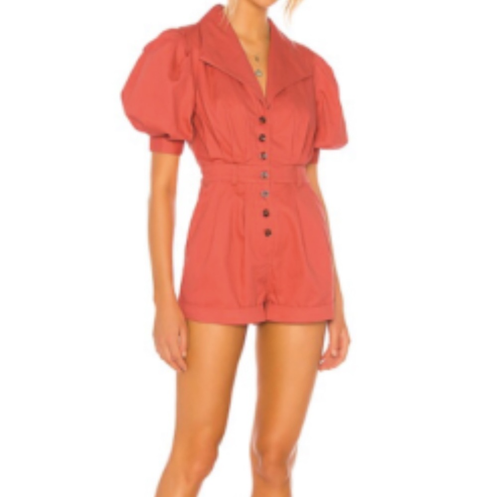 Song of Style Coral Dress with Button Detail